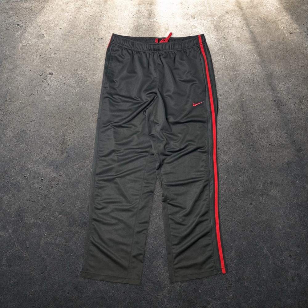 Nike Black Red Stripe Track Pants Mens Size Large Vintage Y2K Skater Joggers